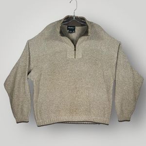VTG Eddie Bauer 1/4 Zip Knit Causal Pullover Sweater Made in USA Men's Large
